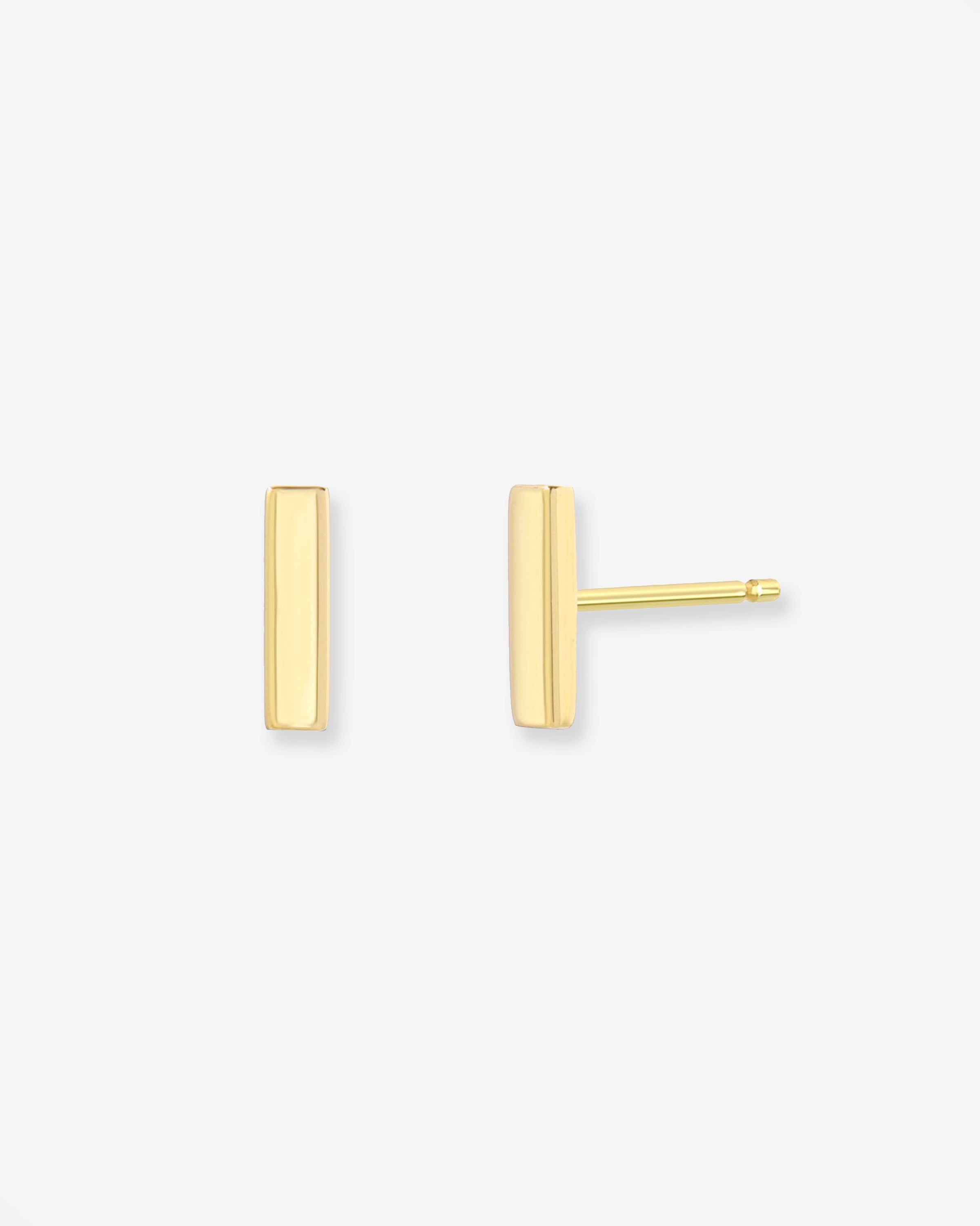 14k Gold Bar Stud Earrings Zoe Lev Jewelry