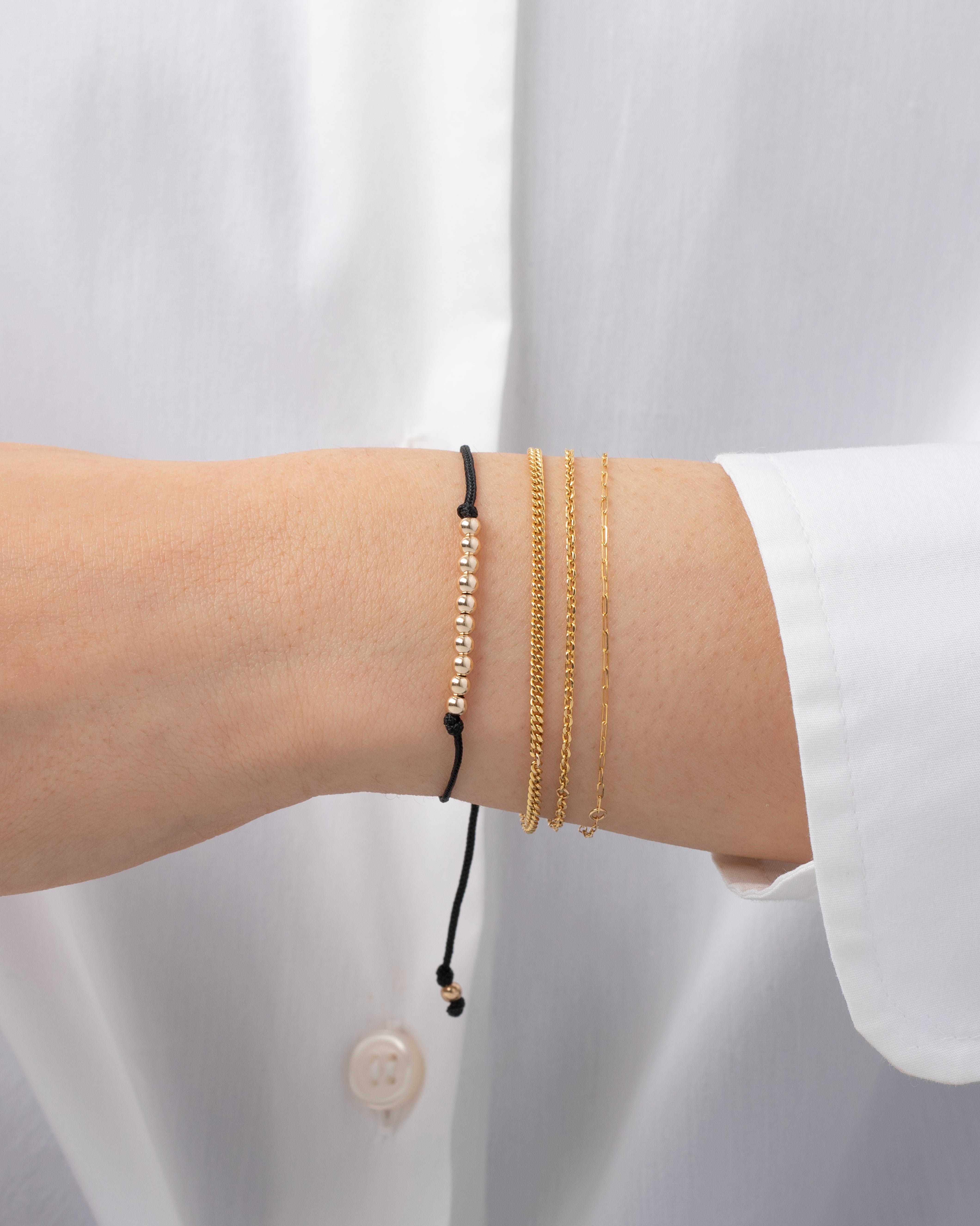 14K Gold Bead Row Fortune Bracelet Fortune Zoe Lev Jewelry