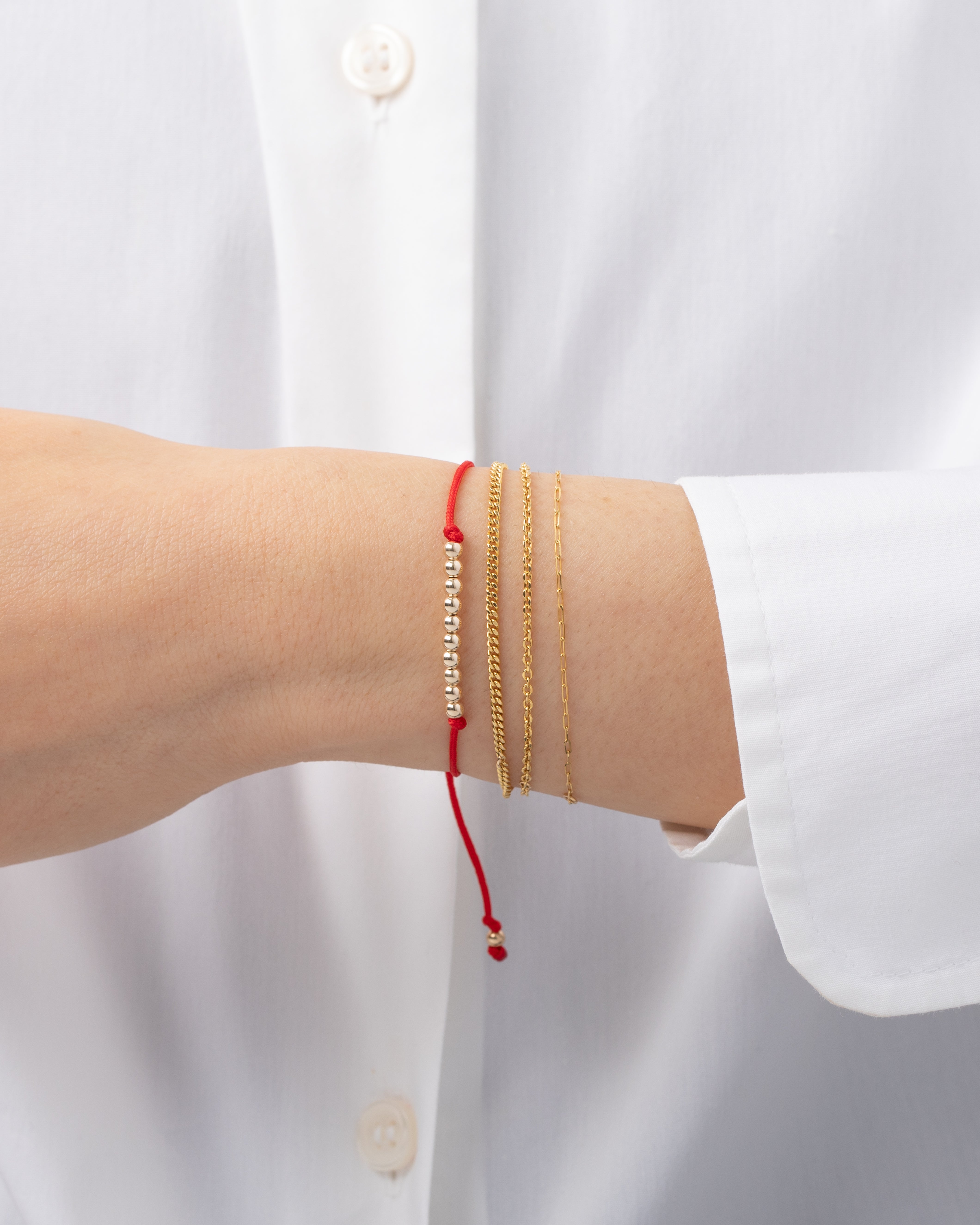 14K Gold Bead Row Fortune Bracelet Fortune Zoe Lev Jewelry