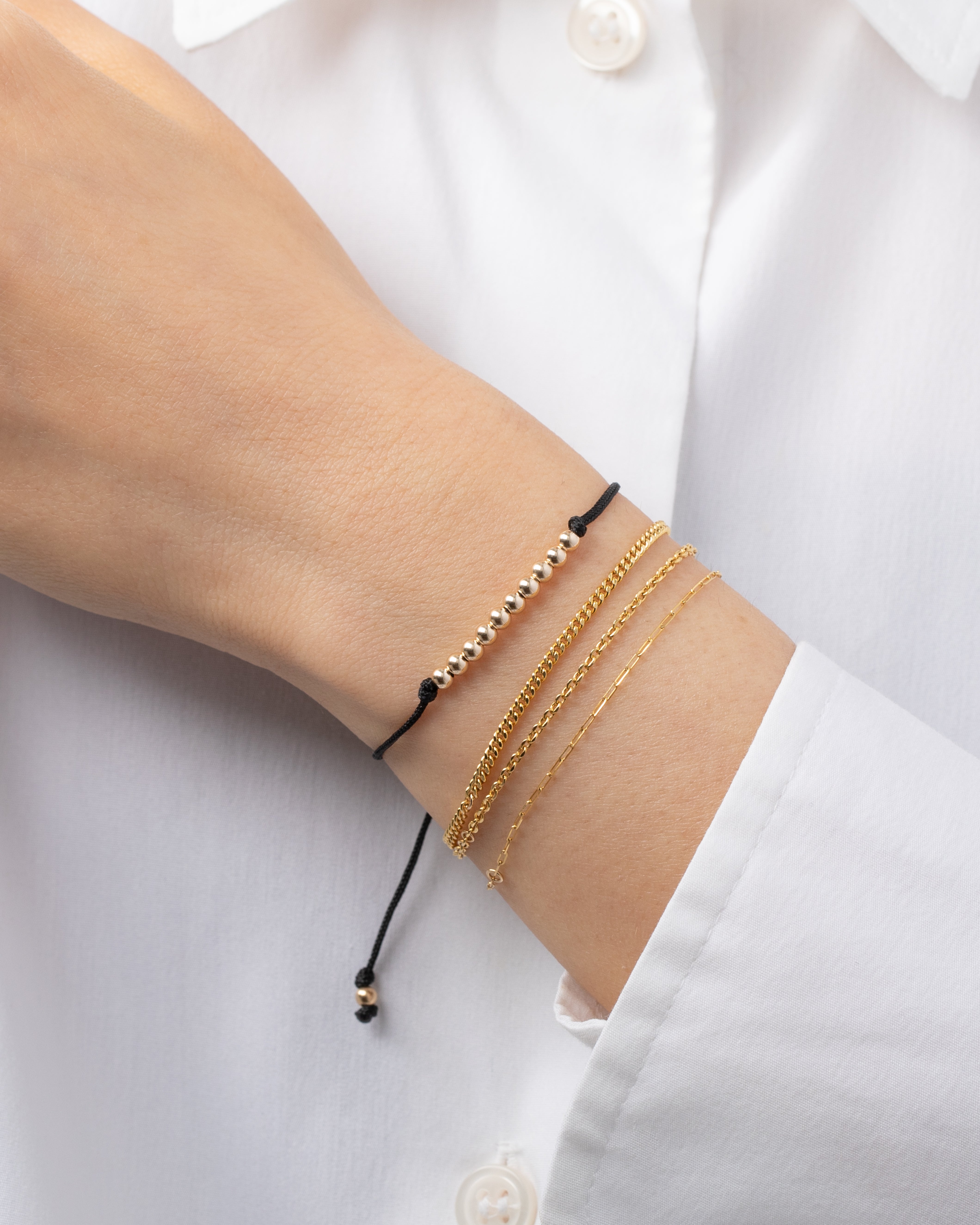 14K Gold Bead Row Fortune Bracelet Fortune Zoe Lev Jewelry