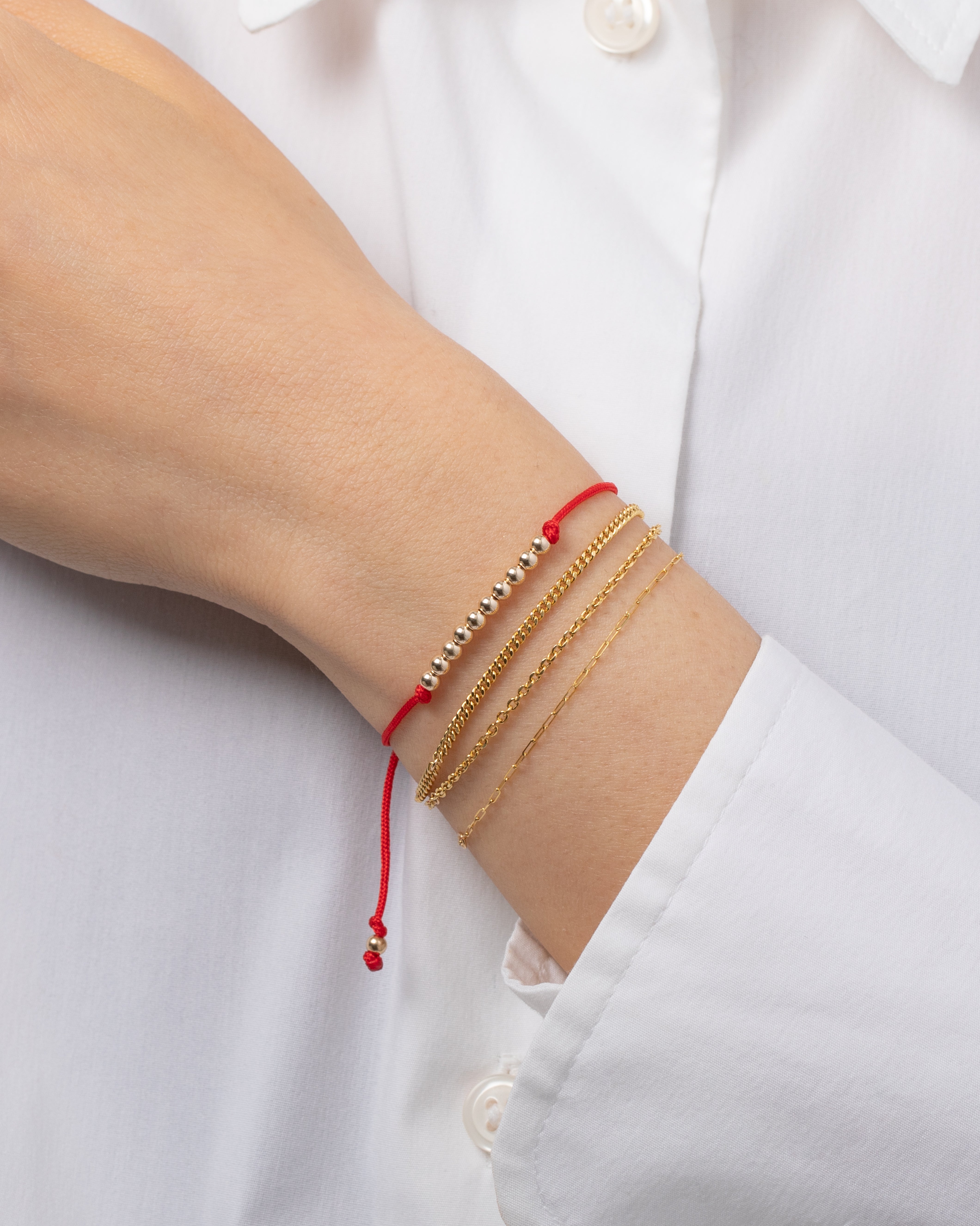 14K Gold Bead Row Fortune Bracelet Fortune Zoe Lev Jewelry