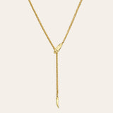 14K Gold Biting Snake Chain Lariat Necklace Chains Zoe Lev Jewelry