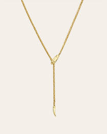 14K Gold Biting Snake Chain Lariat Necklace Chains Zoe Lev Jewelry