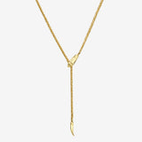14K Gold Biting Snake Chain Lariat Necklace Chains Zoe Lev Jewelry