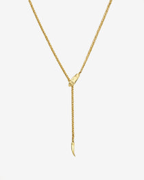 14K Gold Biting Snake Chain Lariat Necklace Chains Zoe Lev Jewelry