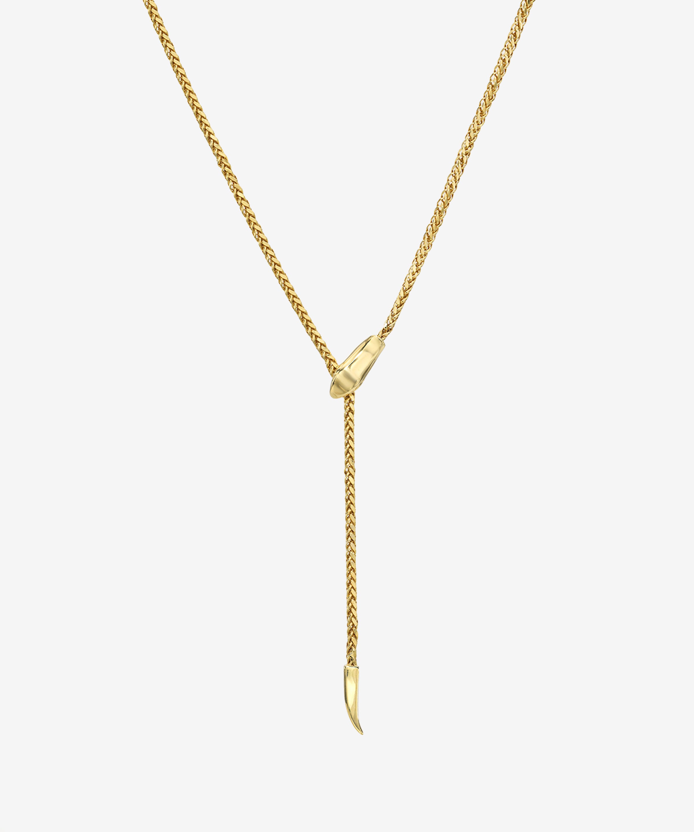 14K Gold Biting Snake Chain Lariat Necklace Chains Zoe Lev Jewelry