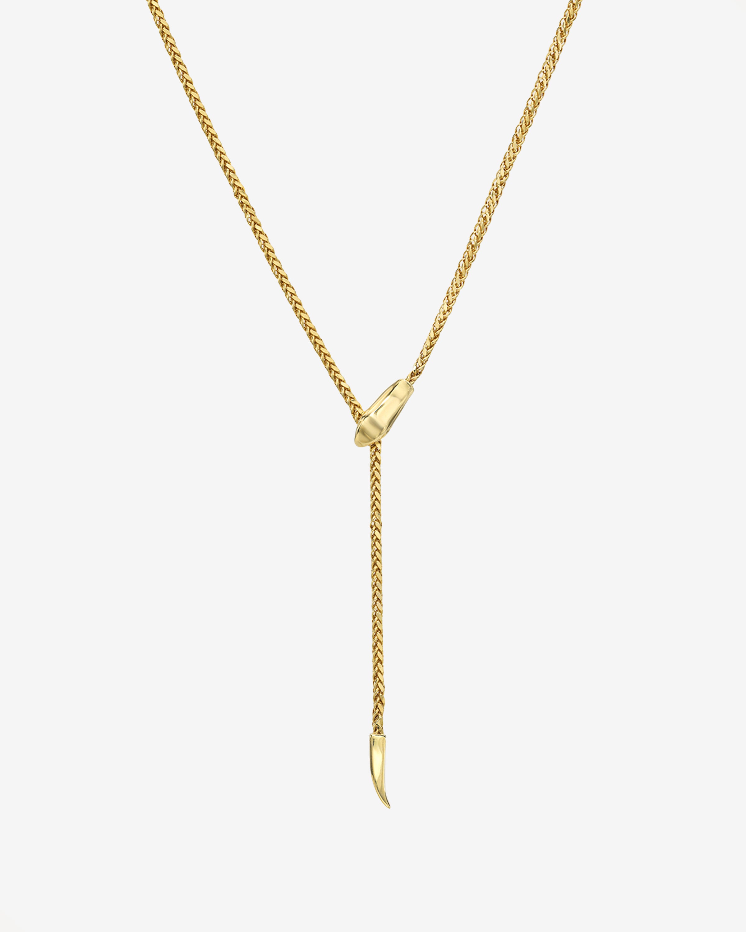 14K Gold Biting Snake Chain Lariat Necklace Chains Zoe Lev Jewelry