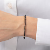 14K Gold Black Onyx Segment Bead Bracelet Zoe Lev Jewelry