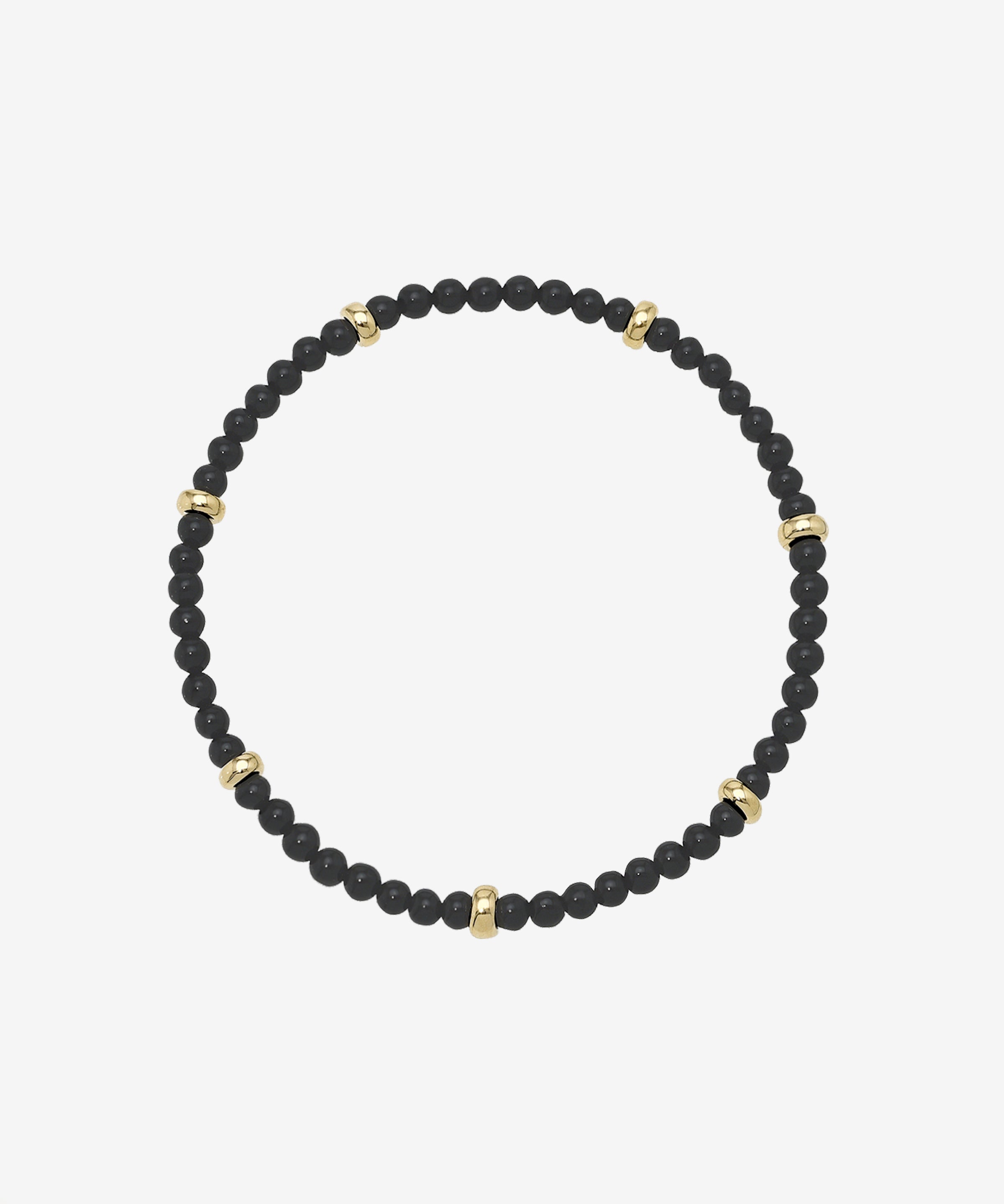 14K Gold Black Onyx Segment Bead Bracelet Zoe Lev Jewelry