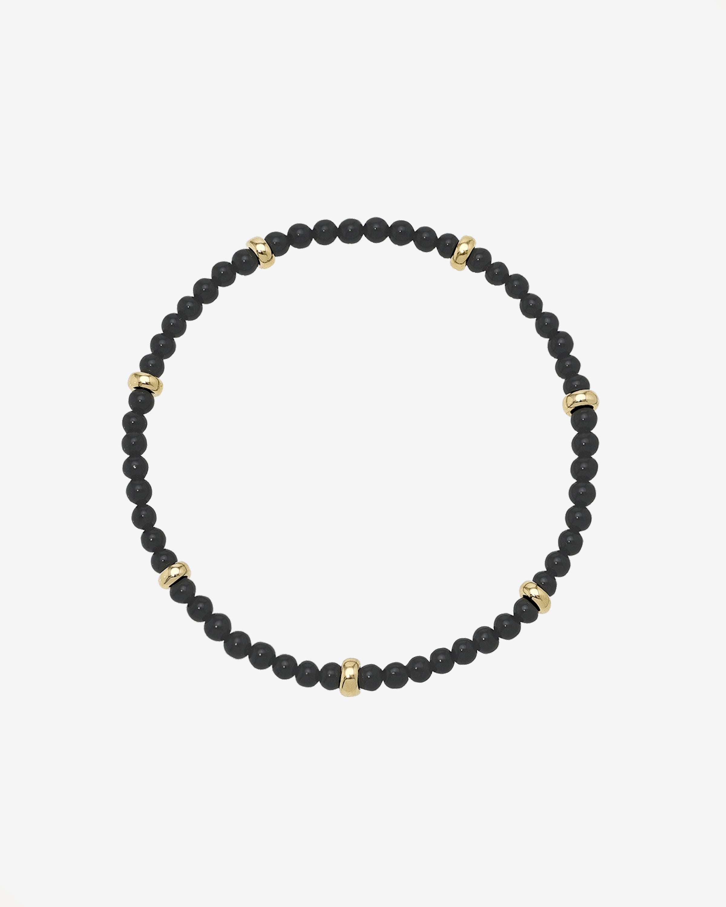 14K Gold Black Onyx Segment Bead Bracelet Zoe Lev Jewelry