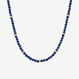 14K Gold Blue Lapis Segment Bead Necklace