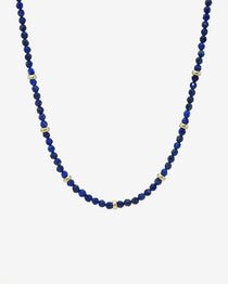 14K Gold Blue Lapis Segment Bead Necklace Zoe Lev Jewelry