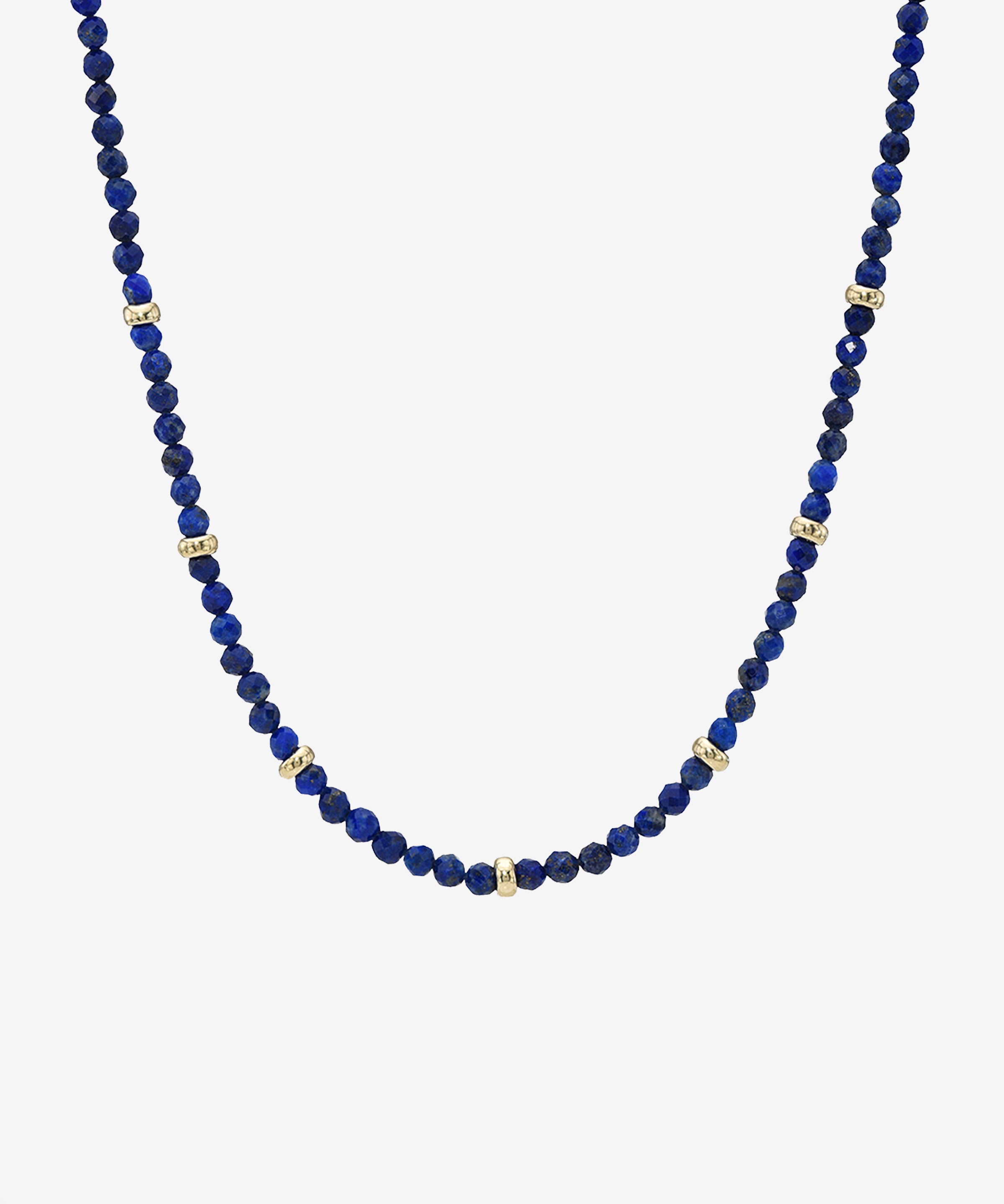 14K Gold Blue Lapis Segment Bead Necklace Zoe Lev Jewelry