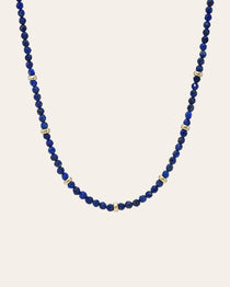 14K Gold Blue Lapis Segment Bead Necklace Zoe Lev Jewelry