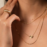 14K Gold Diamond Ribbed Evil Eye Necklace Zoe Lev Jewelry