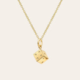 14K Gold Dice Necklace Zoe Lev Jewelry