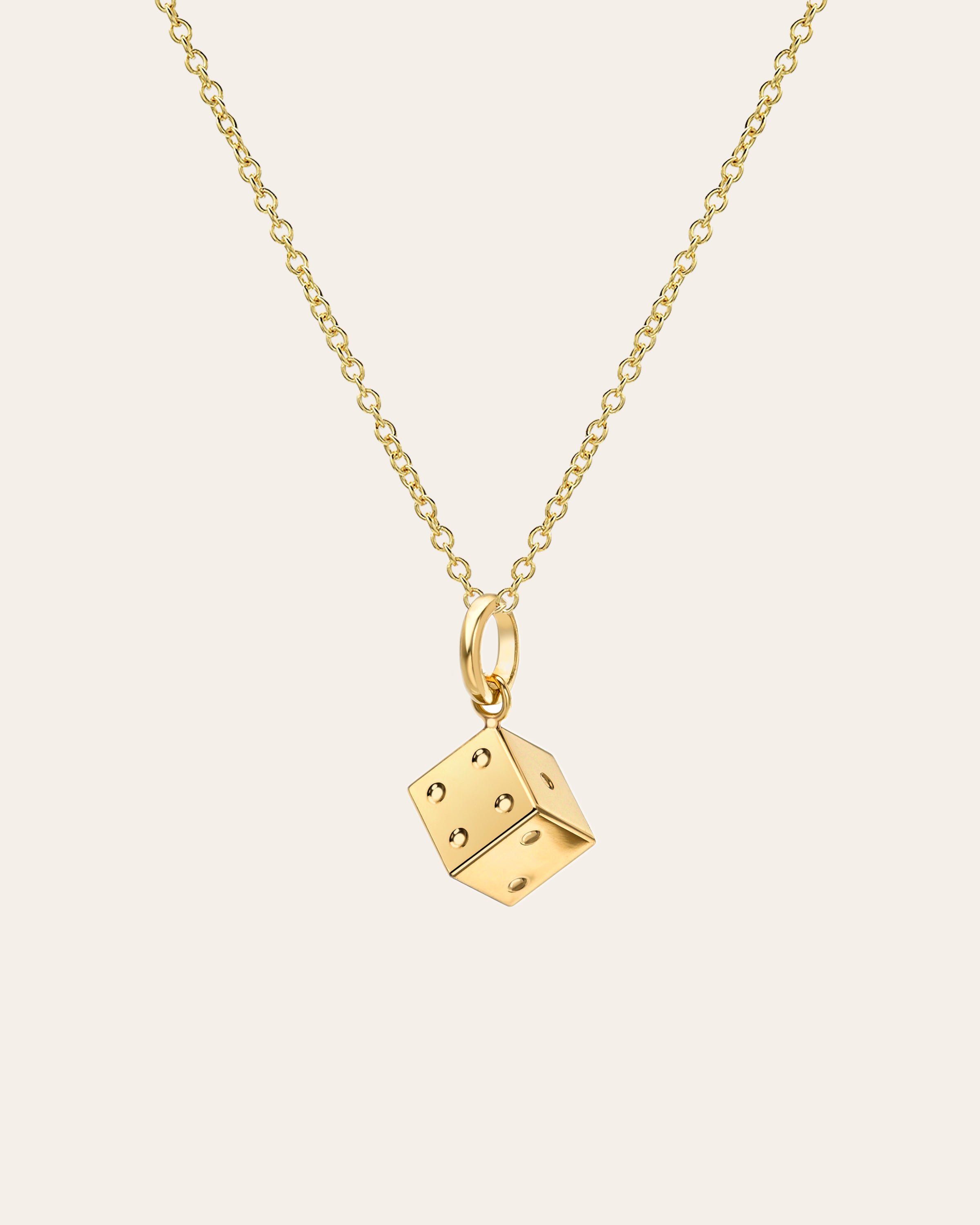 14K Gold Dice Necklace Zoe Lev Jewelry