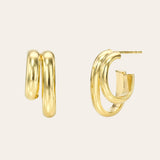 14k Gold Double Oval Hoop Earrings Hoops & Huggies Zoe Lev Jewelry
