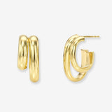 14k Gold Double Oval Hoop Earrings Hoops & Huggies Zoe Lev Jewelry