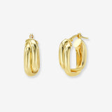 14K Gold Double Twist Oval Hoop Earrings Zoe Lev Jewelry
