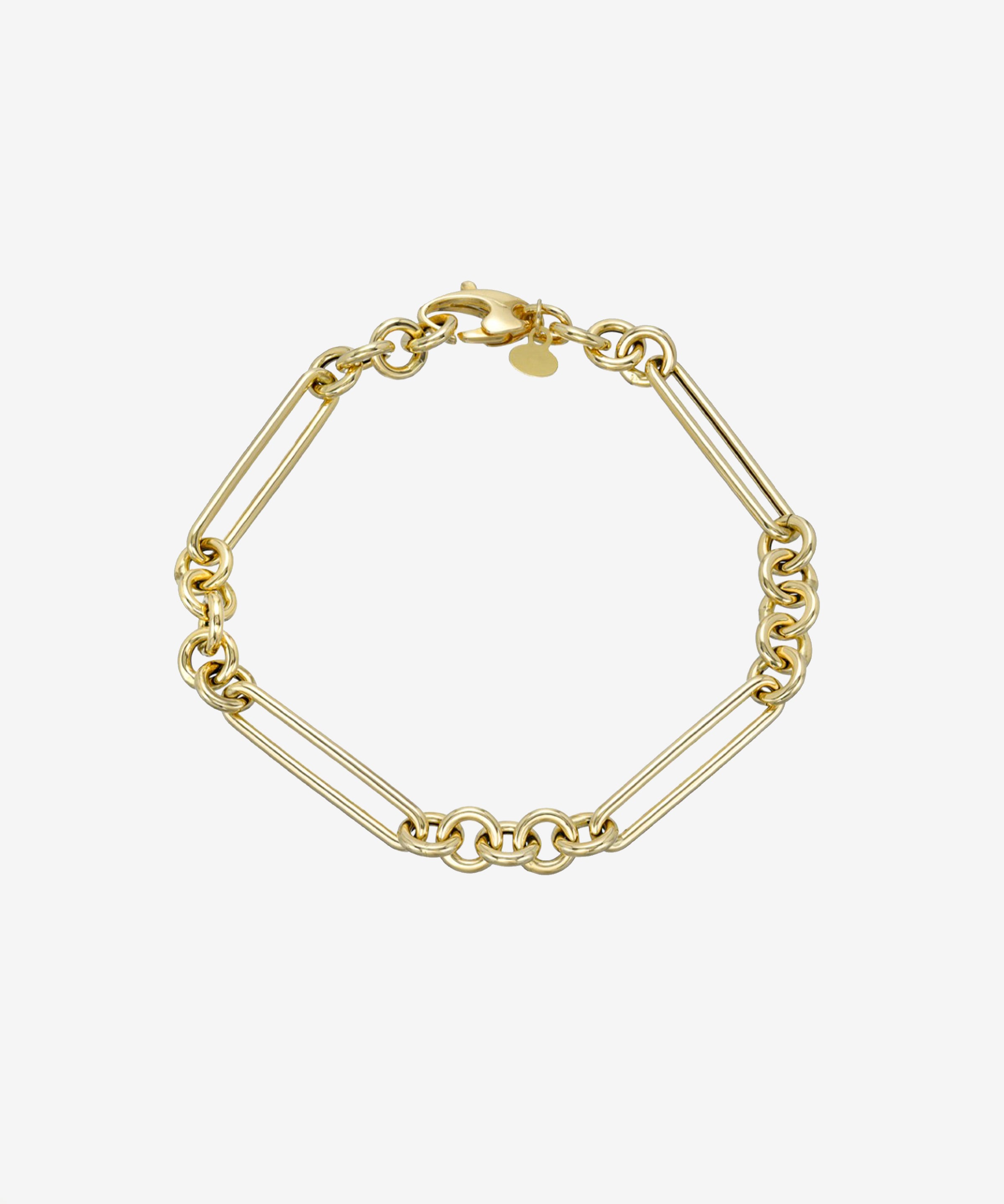 14K Gold Elongated Paper Clip Chain Bracelet Chains Zoe Lev Jewelry