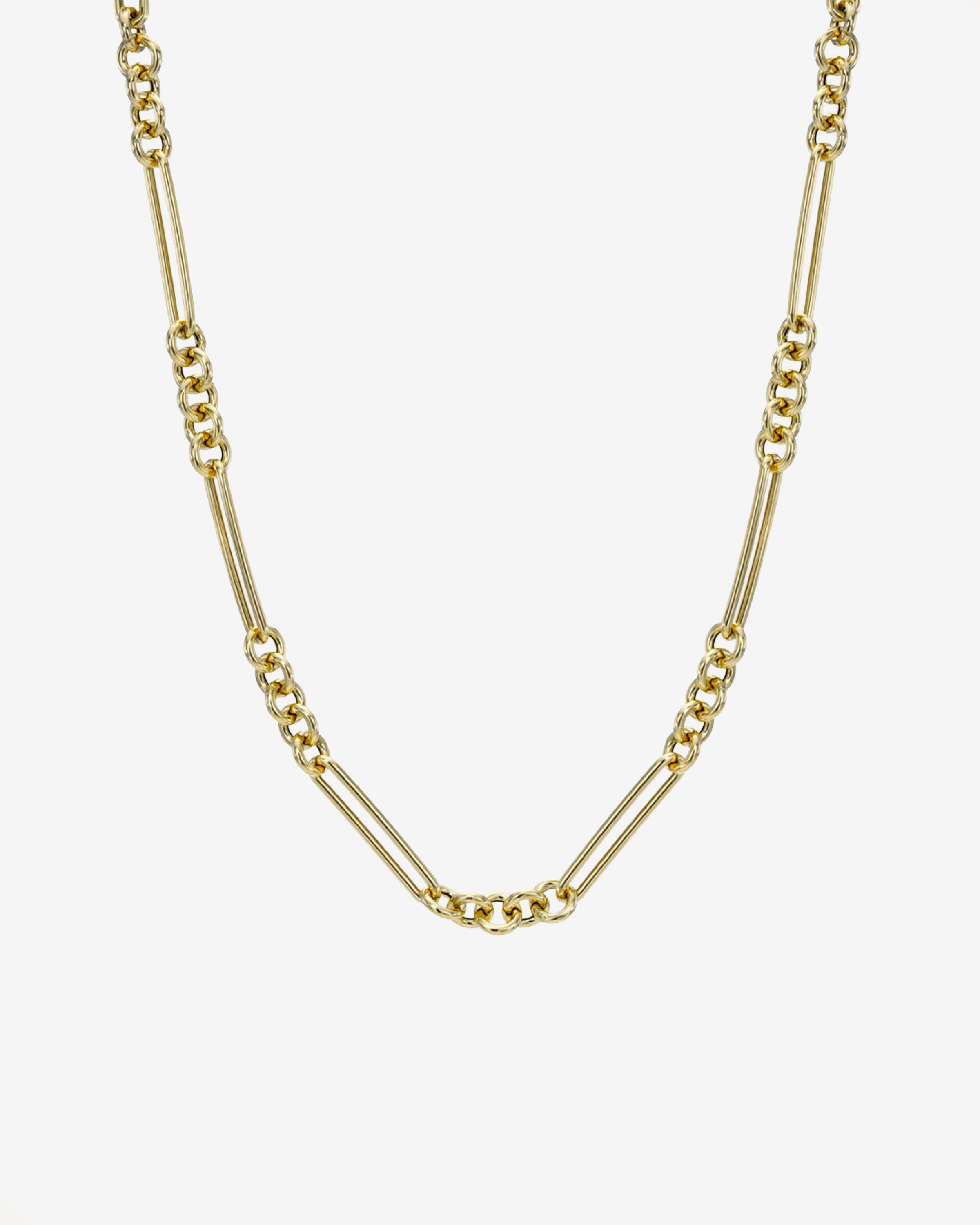 14K Gold Elongated Paper Clip Chain Necklace Chains Zoe Lev Jewelry