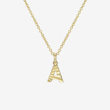 14K Gold Fluted Initial Necklace Personalized Zoe Lev Jewelry