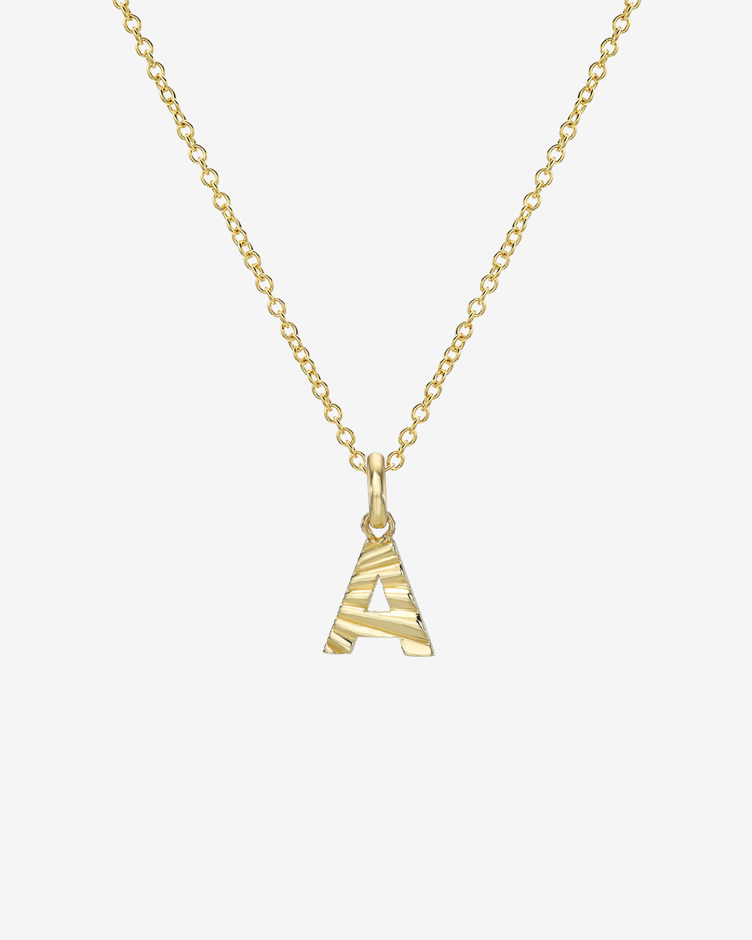 14K Gold Fluted Initial Necklace Personalized Zoe Lev Jewelry