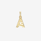 14K Gold Fluted Initial Pendant Personalized Zoe Lev Jewelry