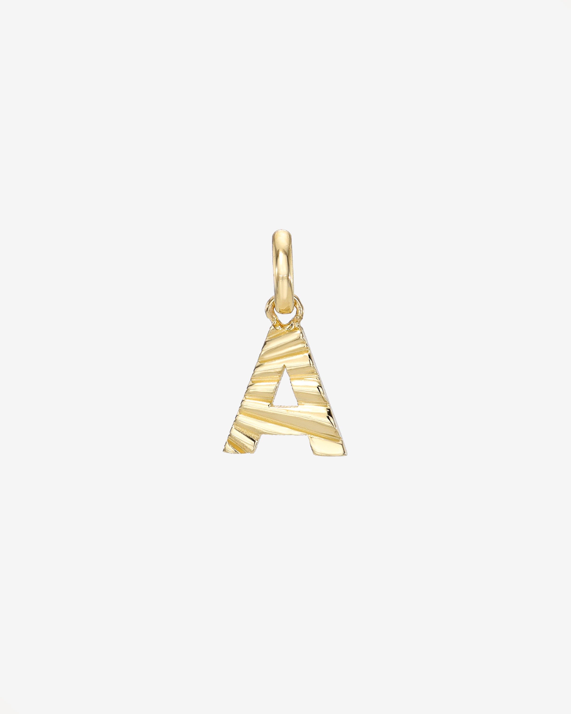 14K Gold Fluted Initial Pendant Personalized Zoe Lev Jewelry
