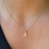 14K Gold Gothic Initial Pendant - A SAMPLE SALE Zoe Lev Jewelry