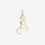 14K Gold Gothic Initial Pendant Personalized Zoe Lev Jewelry