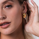 14K Gold Half Dome Stud Earrings - Pair