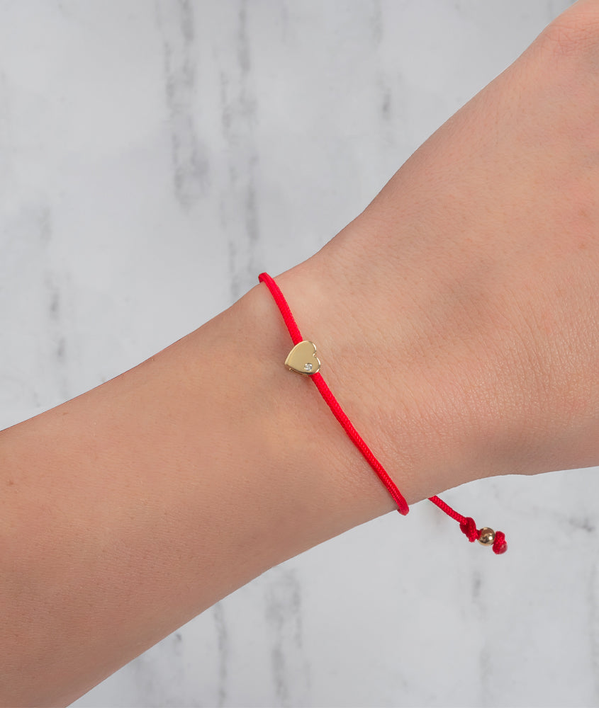 Heart with Diamond Fortune Bracelets - Mommy + Me Fortune Zoe Lev Jewelry