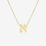 14K Gold Hebrew Initial Necklace Personalized Zoe Lev Jewelry