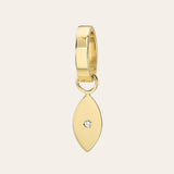 14K Gold Heirloom Charm with Diamond Evil Eye SAMPLE SALE Zoe Lev Jewelry