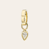 14K Gold Heirloom Charm with Diamond Pear Bezel Zoe Lev Jewelry