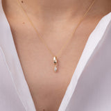14K Gold Heirloom Charm with Diamond Pear Bezel Zoe Lev Jewelry
