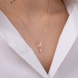 14K Gold Heirloom Charm with Diamond Pear Bezel Zoe Lev Jewelry