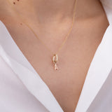 14K Gold Heirloom Charm with Initial Personalized Zoe Lev Jewelry