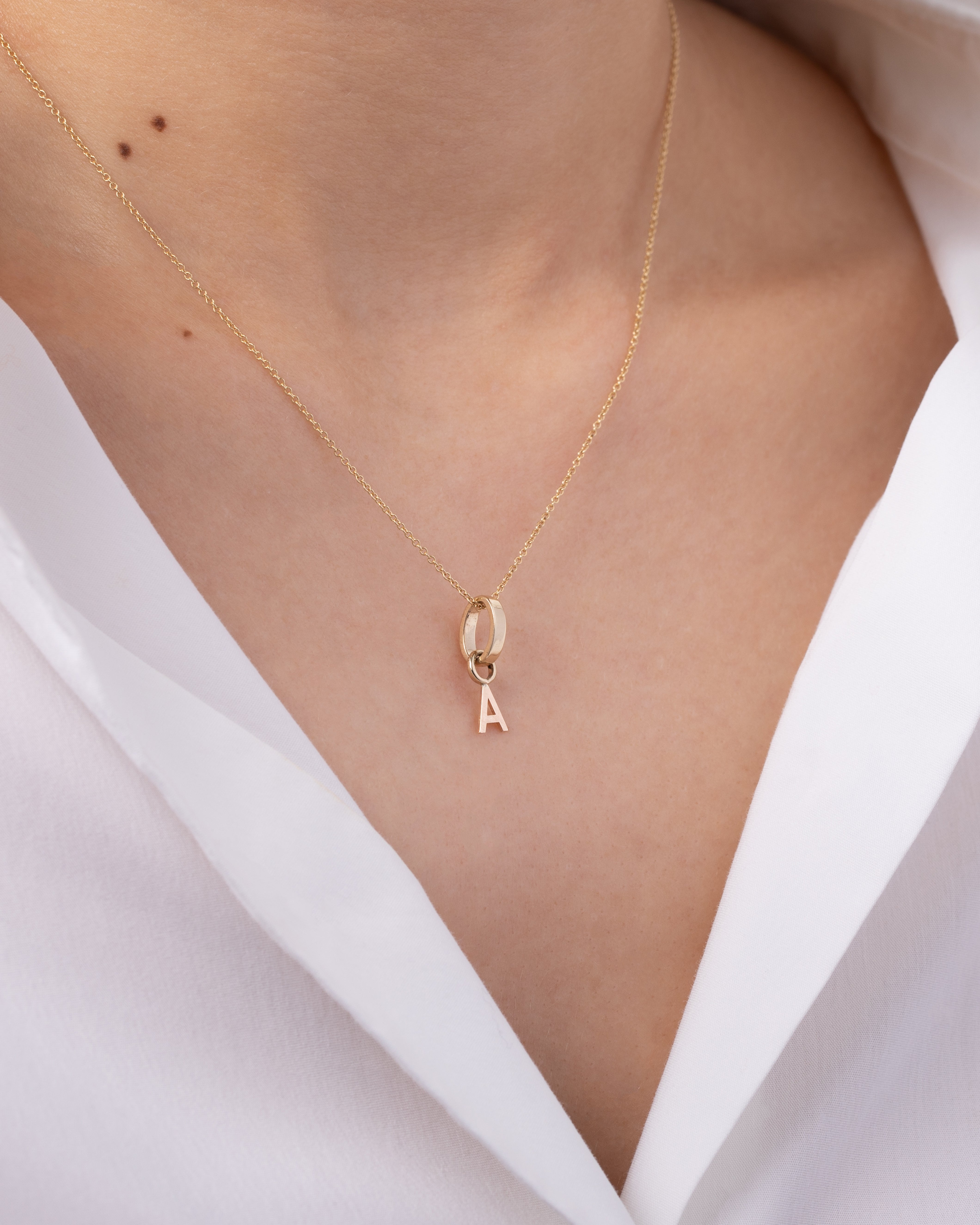 14K Gold Heirloom Charm with Initial Personalized Zoe Lev Jewelry