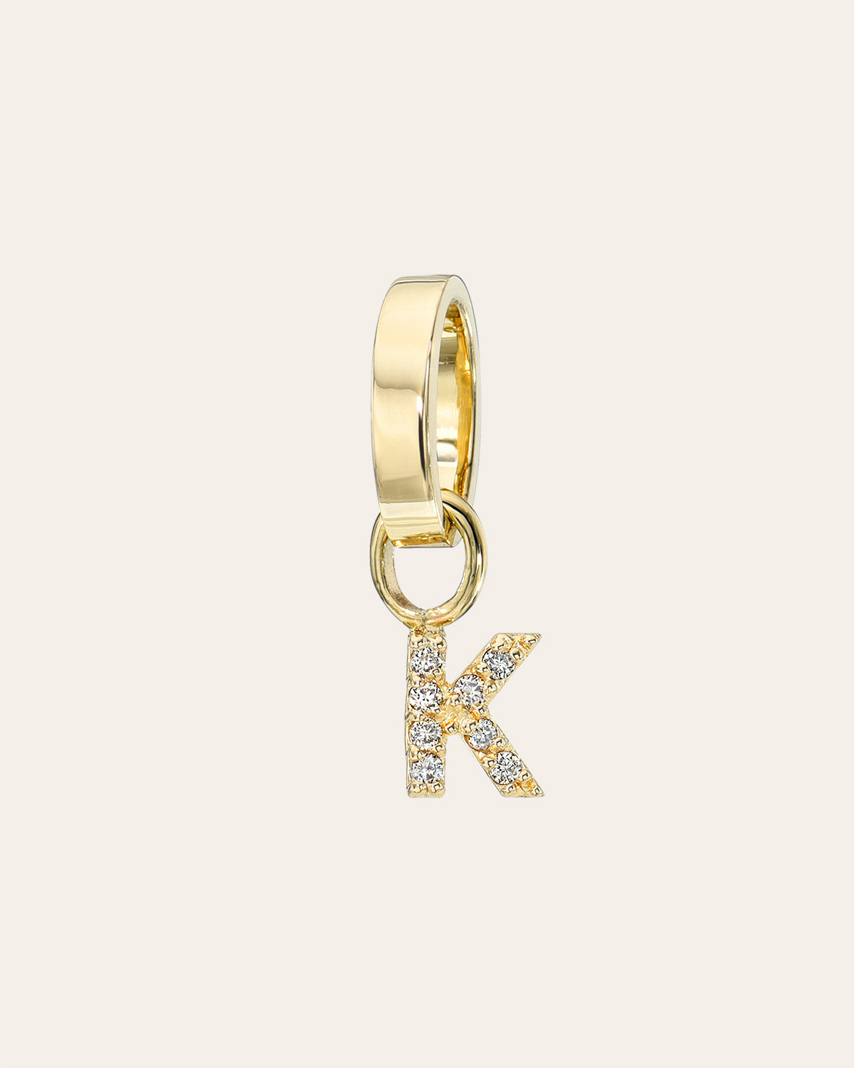 14K Gold Heirloom Charm with Mini Diamond Initial Personalized Zoe Lev Jewelry