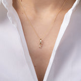 14K Gold Heirloom Charm with Mini Diamond Initial Personalized Zoe Lev Jewelry