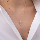14K Gold Heirloom Charm with Mini Diamond Initial Personalized Zoe Lev Jewelry
