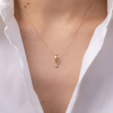 14K Gold Heirloom Charm with Small Diamond Bezel Zoe Lev Jewelry