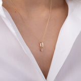 14K Gold Heirloom Charm with Small Diamond Bezel Zoe Lev Jewelry