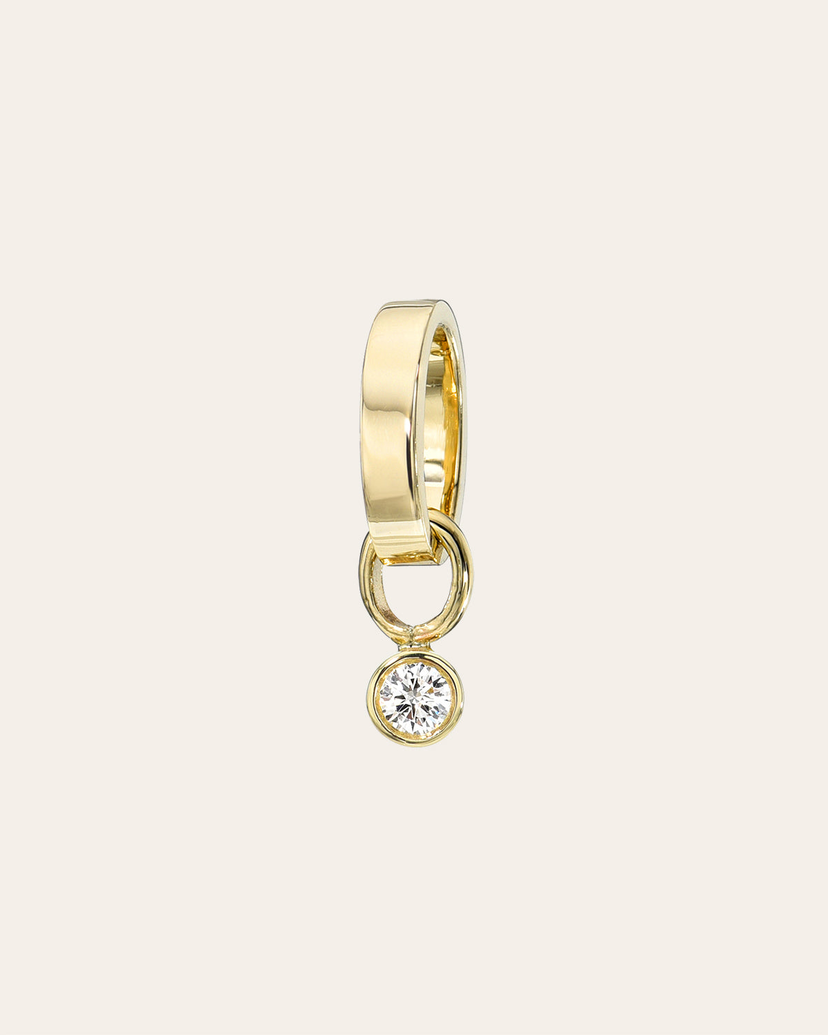 14K Gold Heirloom Charm with Small Diamond Bezel Zoe Lev Jewelry