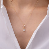 14K Gold Heirloom Charm with White Topaz Pear SAMPLE SALE Zoe Lev Jewelry