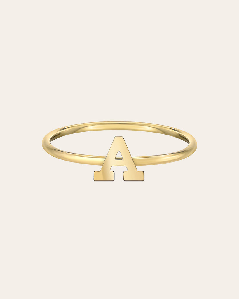 Gold Monogram Ring 14K Gold / Rush It! Ships in Approx 7 Business Days