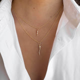 14K Gold Italian Horn Necklace Zoe Lev Jewelry